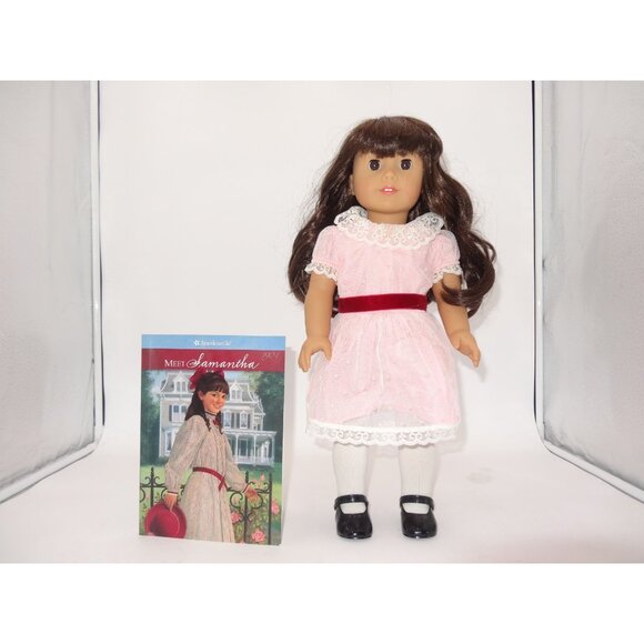 American Girl Beforever Doll Samantha Parkington Pink Dress Brown Hair Eyes 2014 - Picture 3 of 16